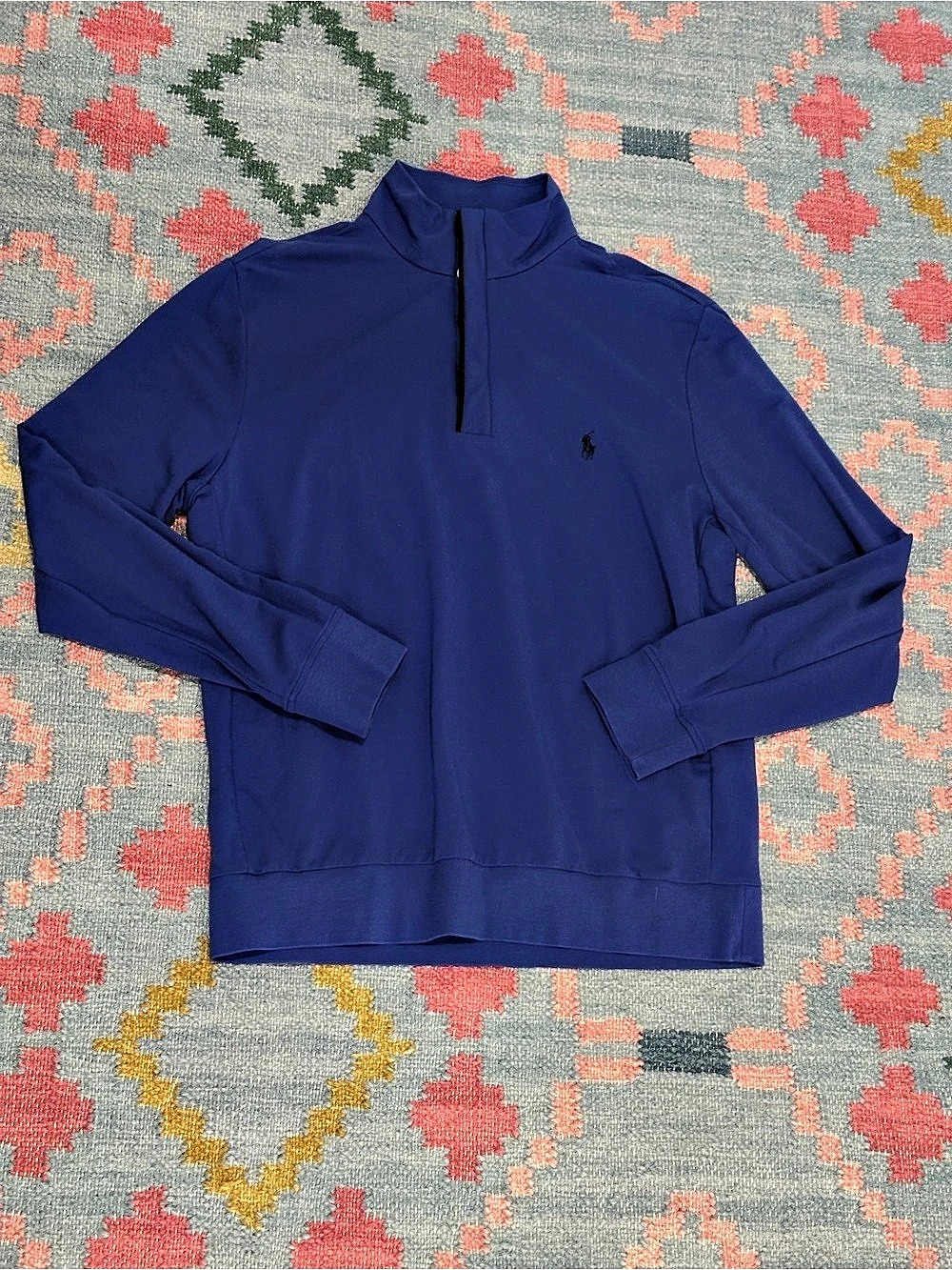 Polo Golf Ralph Lauren Men’s M Blue Water-Repellent Quarter Zip Pullover